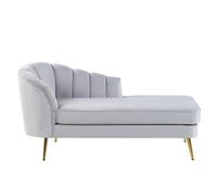 Beliani Left-Hand Chaise Lounge Allier Velvet Light Grey