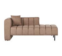 Beliani Left-Hand Chaise Lounge Lannils Fabric Light Brown
