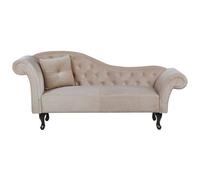 Beliani Left-Hand Chaise Lounge Lattes Velvet Beige
