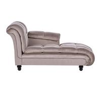 Beliani Left Hand Chaise Lounge Lormont Fabric Taupe