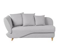 Beliani Left Hand Fabric Chaise Lounge With Storage Light Grey Meri Ii, Grey