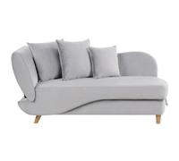 Beliani Left-Hand Chaise Lounge Meri Velvet Light Grey With Storage
