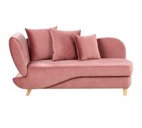 Beliani Left-Hand Chaise Lounge Meri Velvet Pink With Storage