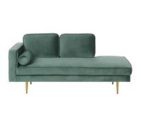 Beliani Left Hand Velvet Chaise Lounge Mint Green Miramas, Green