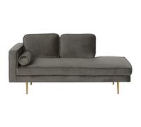Beliani Left Hand Chaise Lounge Miramas Velvet Taupe