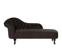 Beliani Left Hand Chaise Lounge Nimes Velvet Dark Brown