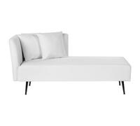 Beliani Left Hand Fabric Chaise Lounge White Riom, White