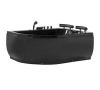 Beliani Left Hand Whirlpool Corner Bath With Led 1580 X 1130 mm Black Paradiso
