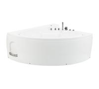 Beliani Left Hand Whirlpool Corner Bath With Led 2060 X 1480 mm White Pelican