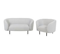 Beliani Living Room Set 3 Seater Loen Fabric Black/ White