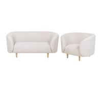 Beliani Fabric Living Room Set Beige And Gold Loen, Brown