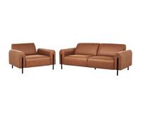 Beliani Living Room Set 4 Seater Askim Fabric Golden Brown