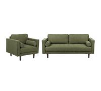Beliani 4 Seater Fabric Living Room Set Green Nurmo