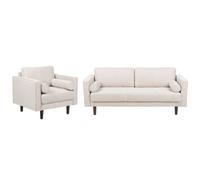 Living Room Set 4 Seater NURMO Fabric Light Beige