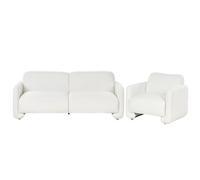 Living Room Set 4 Seater SALAND Fabric White