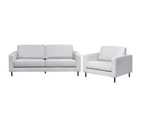 Beliani Living Room Set 4 Seater Savalen Fabric Light Grey