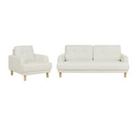 Living Room Set 4 Seater TUVE Fabric Off-White
