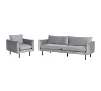 Beliani Velvet Living Room Set Vinterbro, Grey