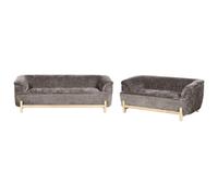 Beliani Living Room Set 5 Seater Alnor Chenille Brown