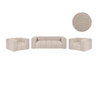 Living Room Set 5 Seater ANTOLA Boucle Beige