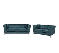 Living Room Set 5 Seater GAULA Velvet Teal