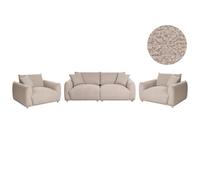 Living Room Set 5 Seater JUBEK Boucle Beige