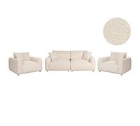 Living Room Set 5 Seater JUBEK Boucle Off-White