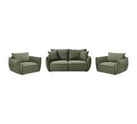 Beliani Living Room Set 5 Seater Kunes Fabric Green