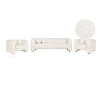 Beliani Living Room Set 5 Seater Leiren Boucle White