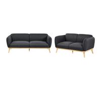 Beliani Living Room Set 5 Seater Ljung Fabric Black