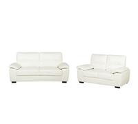 Beliani Living Room Set 5 Seater Vogar Faux Leather Off-White