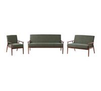 Beliani Living Room Set 6 Seater Esrum Fabric Dark Brown/ Green