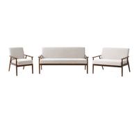 Beliani Living Room Set 6 Seater Esrum Fabric Dark Brown/ Grey