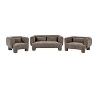 Beliani Living Room Set 6 Seater Hogbo Fabric Brown