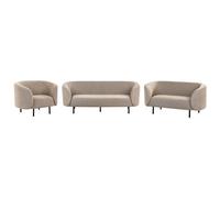 Living Room Set 6 Seater LOEN Fabric Taupe