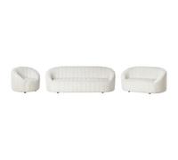 Beliani Living Room Set 6 Seater Malung Velvet Off-White