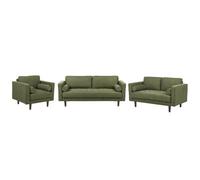 Beliani Living Room Set 6 Seater Nurmo Fabric Dark Green
