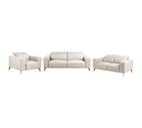 Beliani Living Room Set 6 Seater Ommel Fabric Light Beige