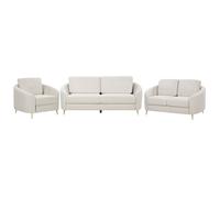 Beliani Living Room Set 6 Seater TROSA Fabric Light Beige