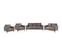 Beliani Living Room Set 7 Seater Lousto Fabric Brown