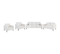 Beliani Living Room Set 7 Seater Lousto Fabric Light Beige