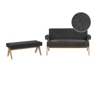 Beliani Living Room Set Tamre Boucle Black/ Dark Brown