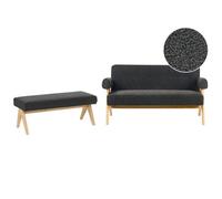 Beliani Living Room Set Tamre Boucle Black/ Light Brown