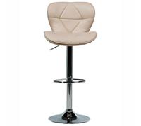 Beliani Luxe Living Set Of 2 Beige Faux Leather Swivel Adjustable Bar Stools - Padded, Matt Finish, Compact Design