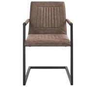 Beliani Luxor Cantilever Conference Chairs Set Of 2 Brown Faux Leather - Powder-Coated Iron Frame