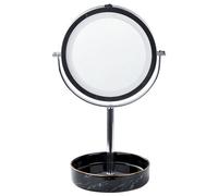 Beliani Makeup Mirror Led Savoie Black/ Silver