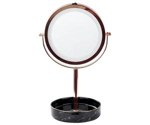 Beliani Makeup Mirror Led Savoie Rose Gold