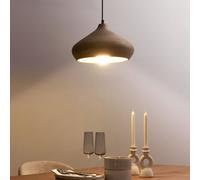 Beliani Mango Wood Pendant Light Brown Round Shade, Curved Round Shade, Adjustable Height, Led Compatible