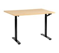 Beliani Manual Adjustable Standing Desk Destinas Black/ Light Brown 120 Cm 60 Cm