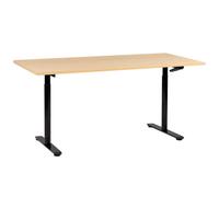 Beliani Manual Adjustable Standing Desk Destinas Black/ Light Brown 180 Cm 72 Cm